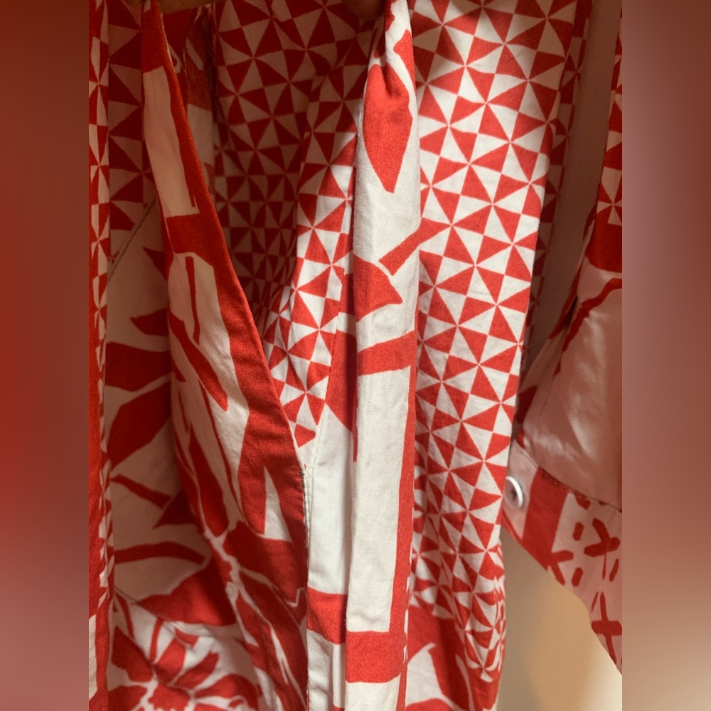 Preowned Anthropologie Maeve Printmaker Poplin Shirt Dress Size L - Picture 9 of 16